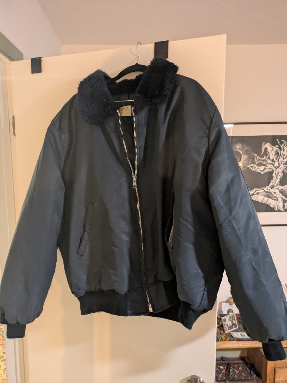 Vintage WearGuard Bomber Jacket With Faux Fur Collar 2XL